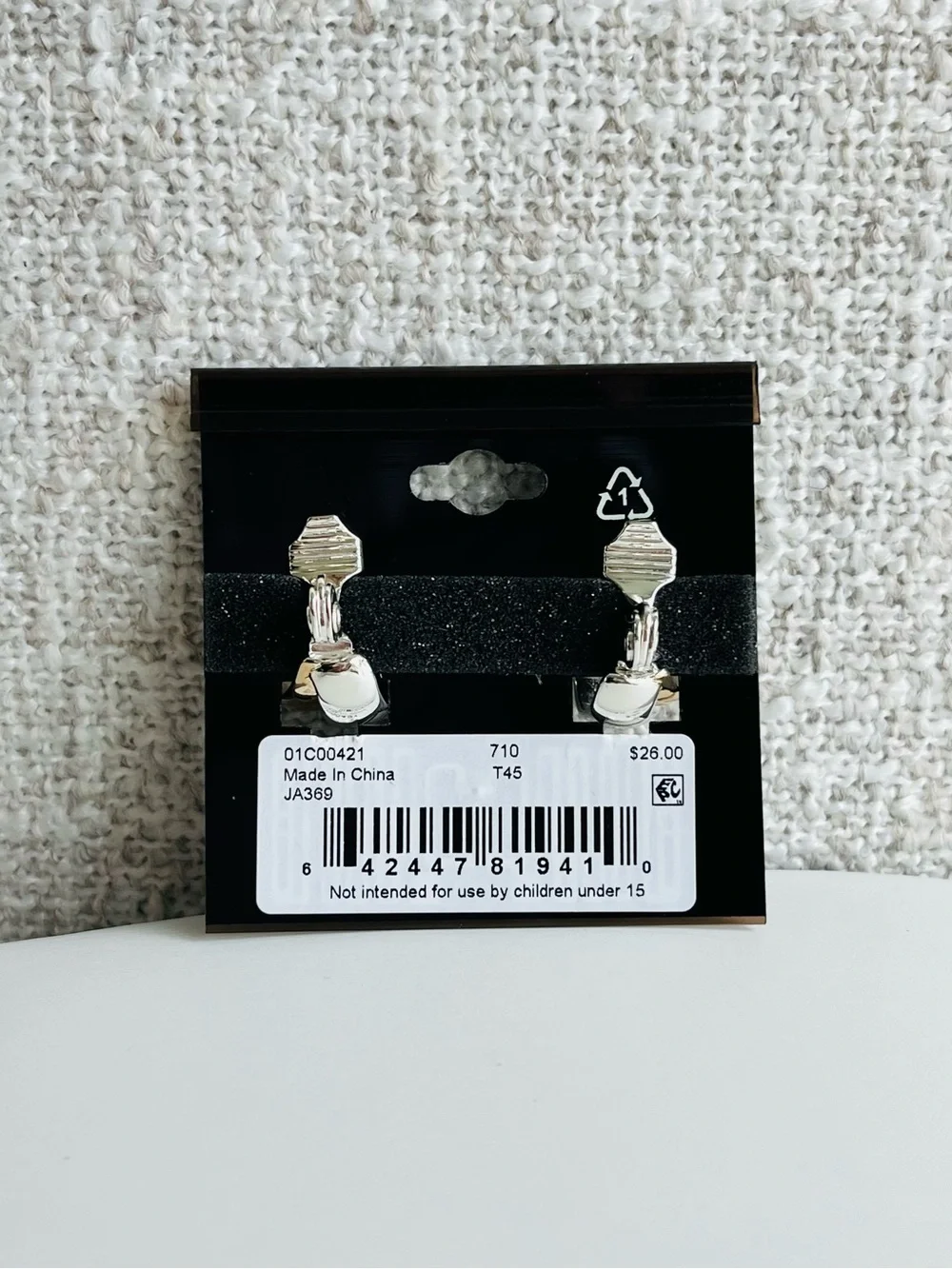 Anne Klein Two-Tone Two-Row Button Clip Earrings